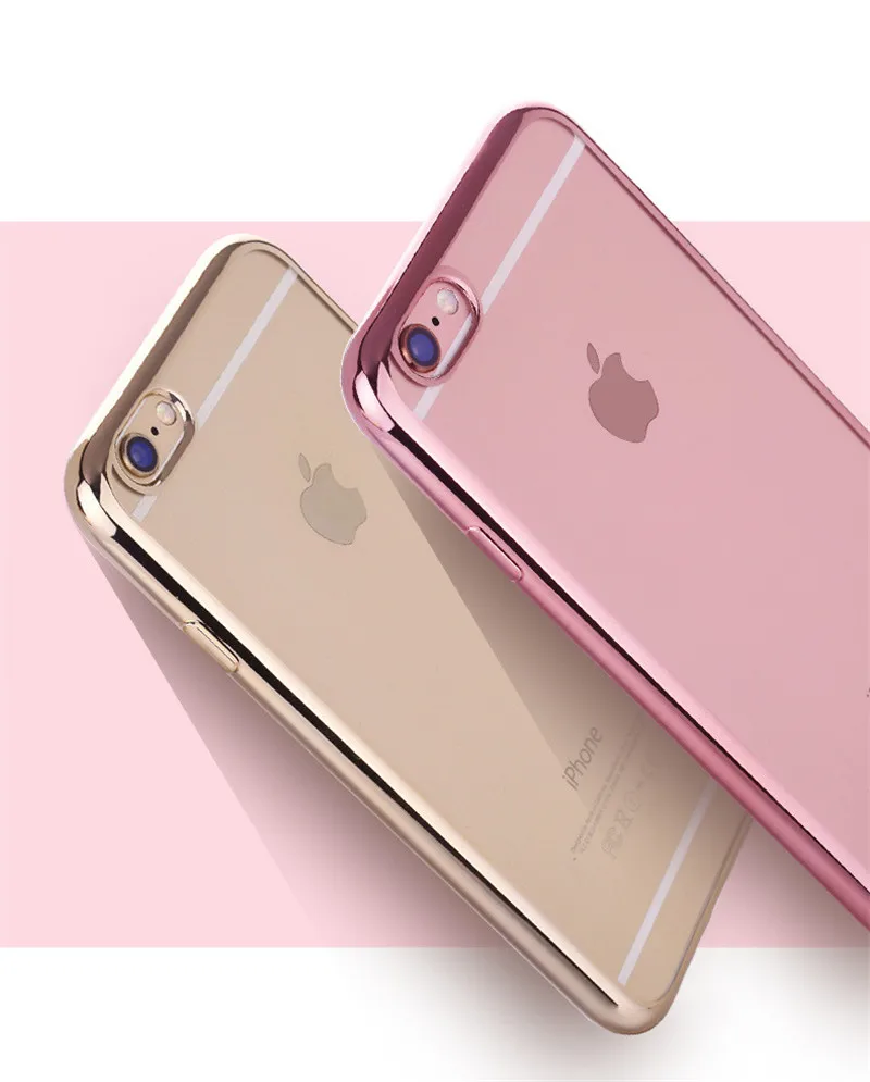 Ультратонкий прозрачный мобильный телефон с гальваническим покрытием для iphone 6 s