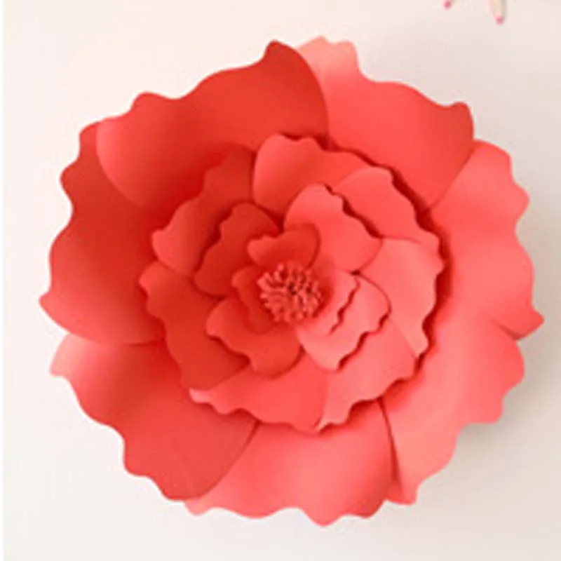40CM Round corners 40 см голова DIY бумажные цветы для украшения свадебной вечеринки, гигантская картонная бумага цветочный фон, искусственная большая Роза Настенный декор - Цвет: 40CM Round corners