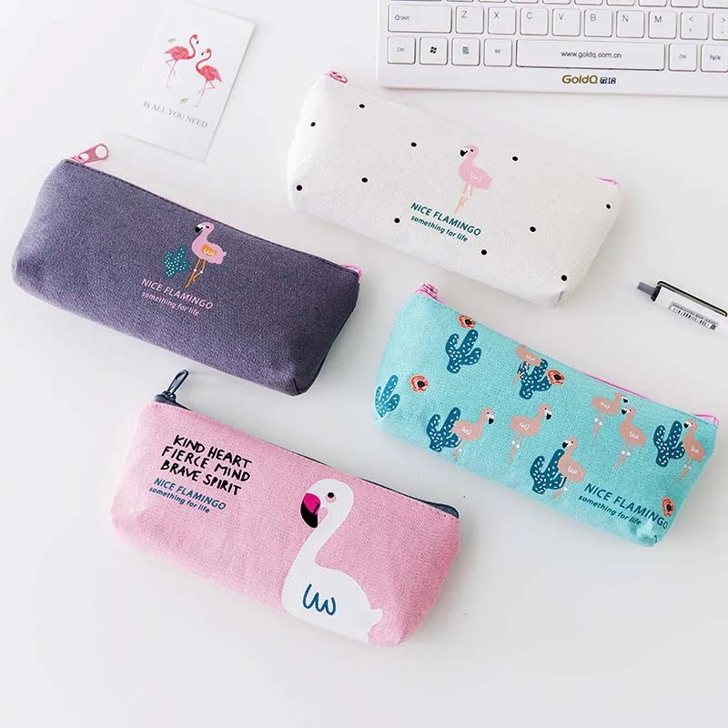 1 шт. Kawaii LONDON Flamingo холст пеналы школьные офисные принадлежности Канцтовары для