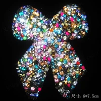 multicolor bowknot designs iron on transfer hot fix rhinestone motif strass iron iron crystal for cap bag shoes