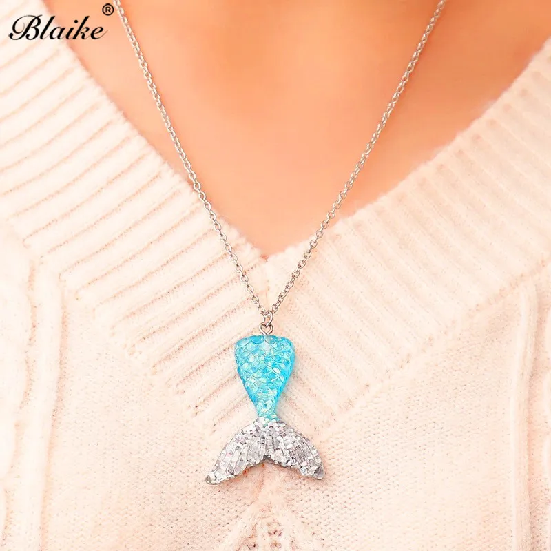 Ожерелье Blaike с подвеской в виде хвоста русалки для женщин эффектные ювелирные