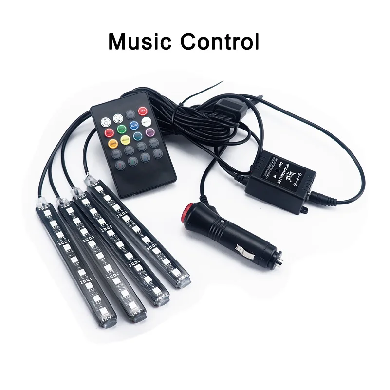 Music Control Атмосферный светильник для салона автомобиля, светодиодный светильник для Mercedes Benz W203 W204 W205 W211 W212 W124 C E класс, пульт дистанционного управления - Испускаемый цвет: Music Control