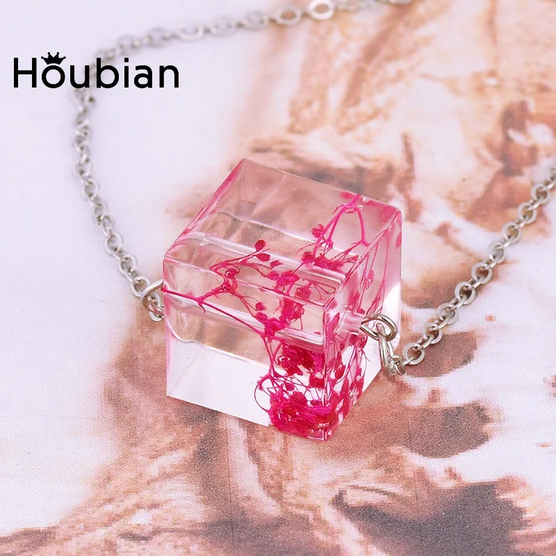 Новое модное ожерелье Houbian с сухими цветами из смолы ручной работы цепочка