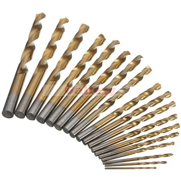2 Sets Lot 18pcs 1.5mm-10mm Titanium Coated Twist Drill Bits High Speed Steel Sharpening 1 Drill Bit Drill Bit Set Drill Bit