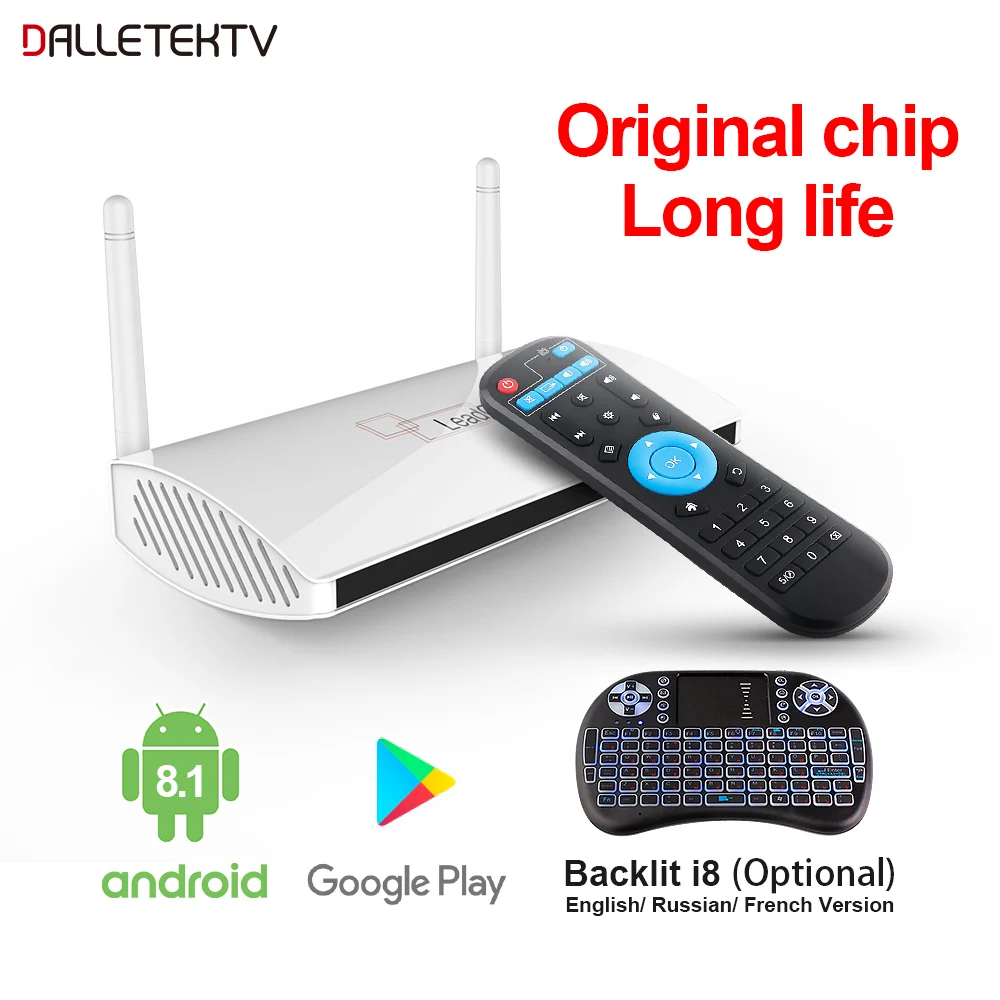 Leadcool Smart Tv Box Android 8,1 Rockchip RK3229 Cortex-A7 Четырехъядерный 4K медиаплеер 2,4 ГГц Wifi 100 м LAN Leadcool телеприставка