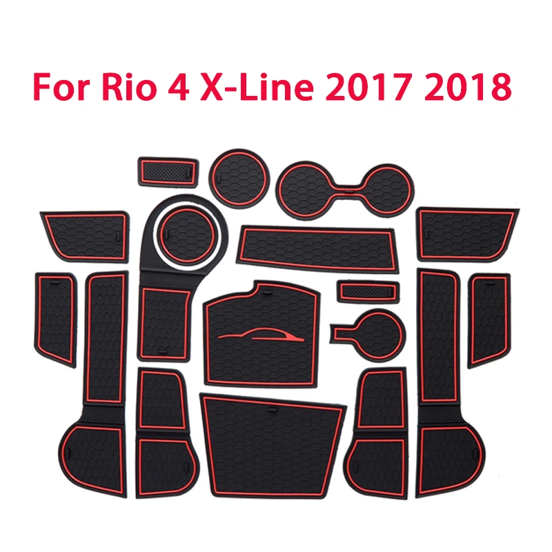 Коврик 18 шт./компл. для Kia Rio 4 X Line RIO 2017 2018 коврик межкомнатных дверей/чашек