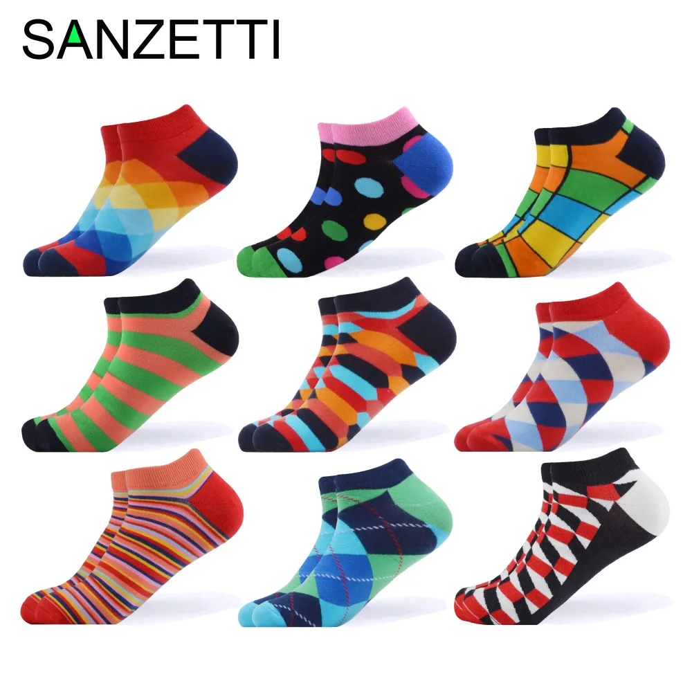 SANZETTI 9 пар/лот повседневные мужские и женские 2020 новое платье из чесаного хлопка