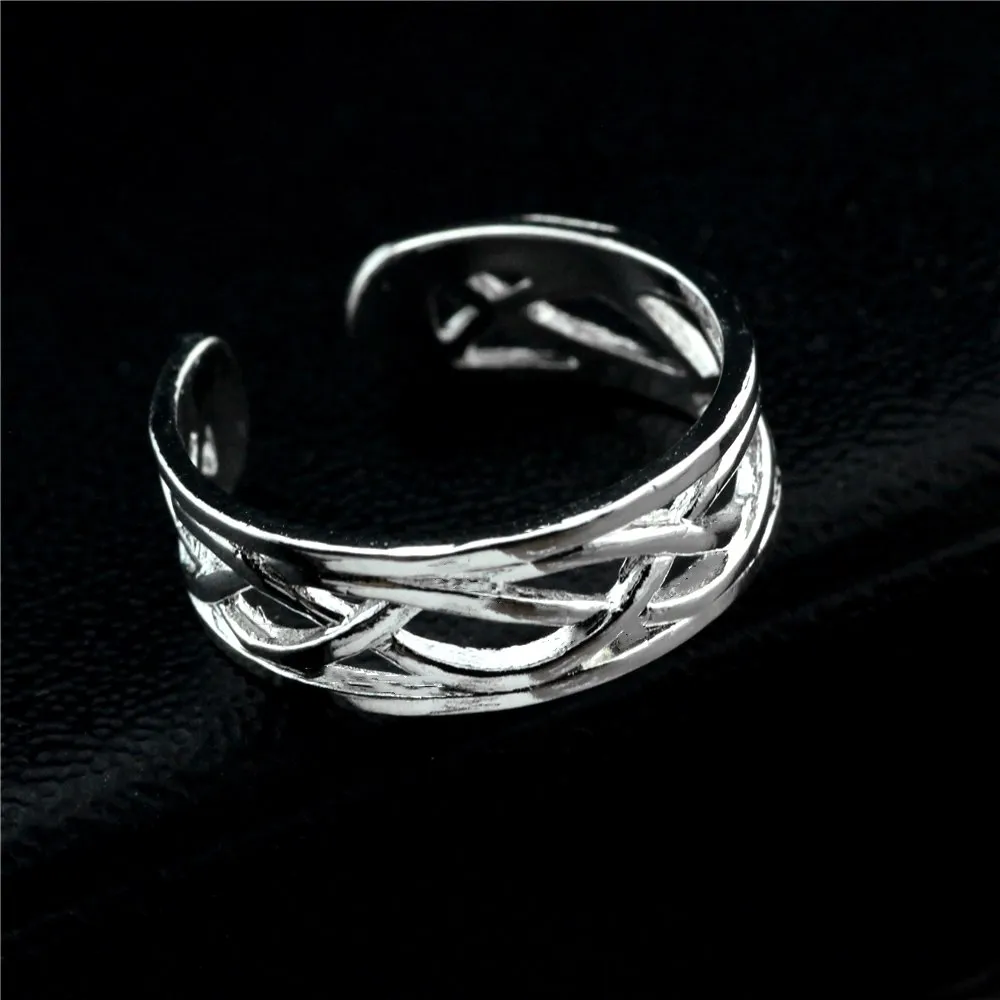 5 шт. серебряное кольцо в форме ноги с искривленными отверстиями отверстием для