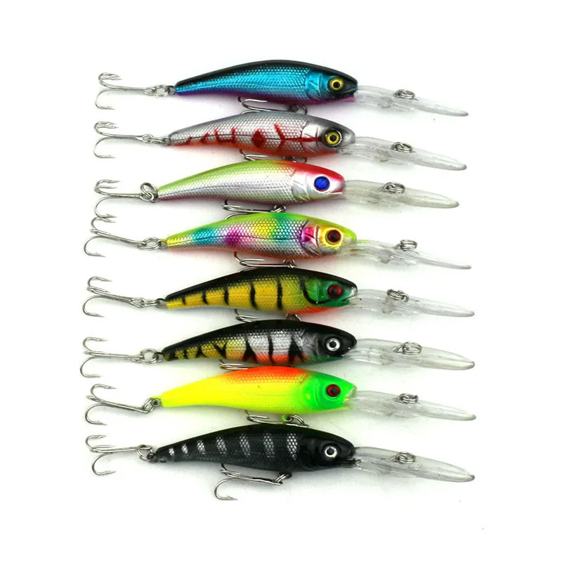 

High 43pcs/lot Mixed 6 Models Minnow Lure Crank Bait Tackle Assorted Fishing Lures DOG88