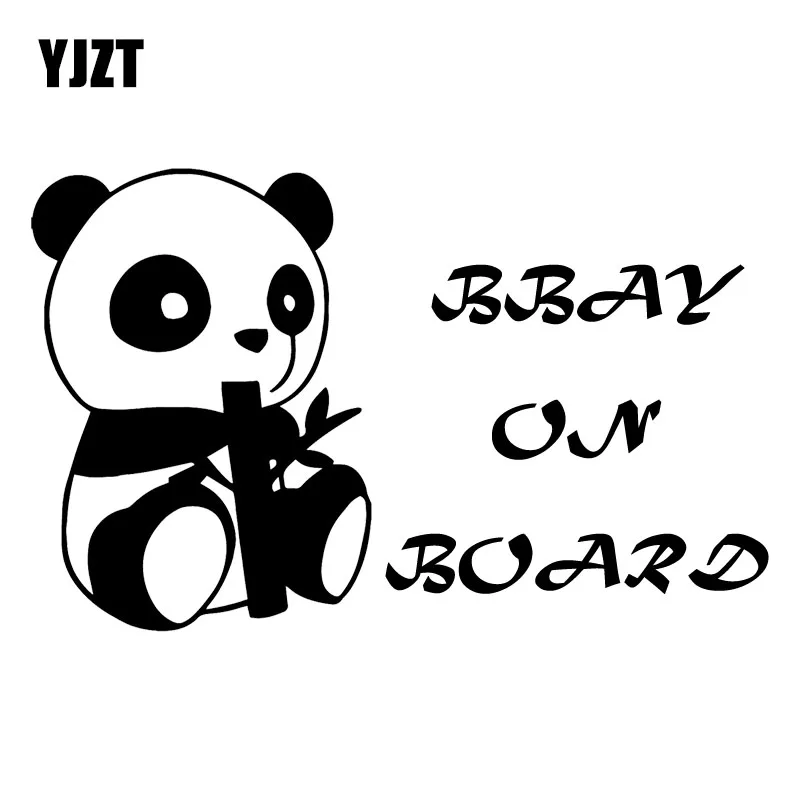 

YJZT 16.2X10.2CM Panda Bear Decal Window Bumper Car Sticker BABY ON BOARD Vinyl Decoration Accessories C25-0302