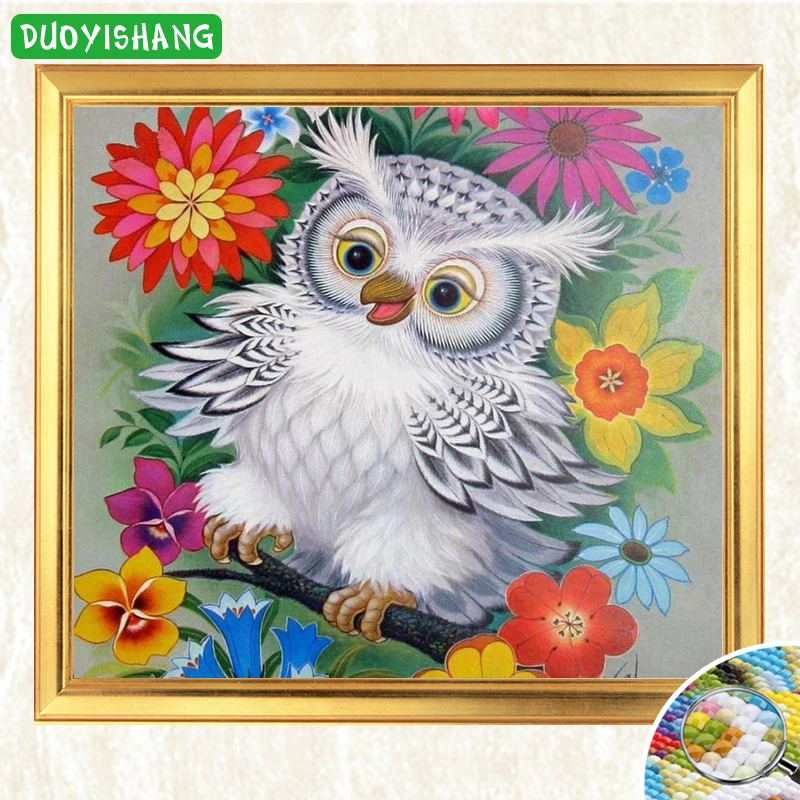 DUOYISHANG 5D DIY Алмазная картина животные сова крест стежка вышивка мозаика кристаллы