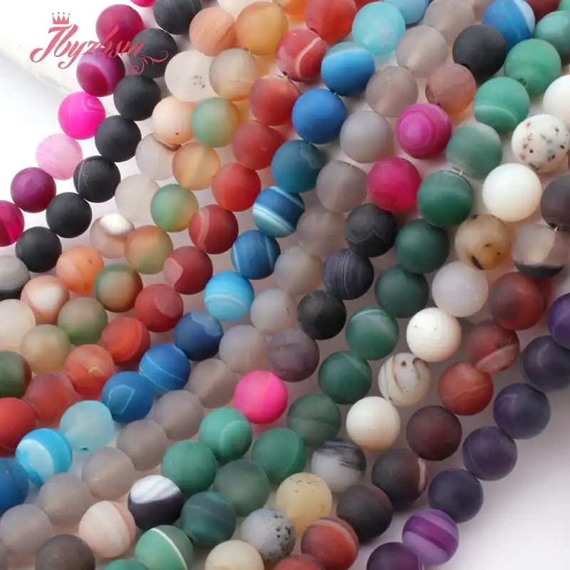 8mm Frost Matte Round Beads Stripe Agates Natural Stone For DIY Necklace Bracelets Jewelry Making Strand 15&quot Free Shipping | Украшения