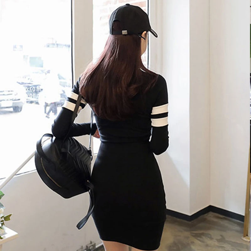 Для женщин Bodycon сексуальные молнии трикотажные Мини-платья Femme Водолазка