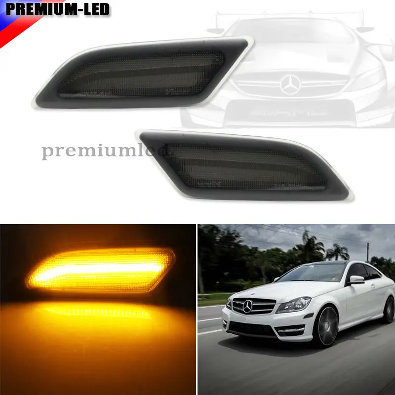 (2) евро дымчатые линзы янтарные светодиодные боковые габаритные фонари для 2012 2014