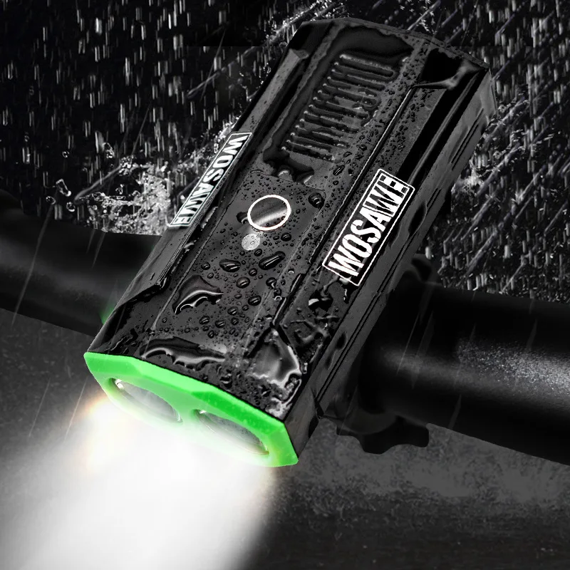 

Bike Front Light Induction Bicycle Double head Bright Light USB Charging Flashlight Cycling Waterproof Torch Bike Headlight