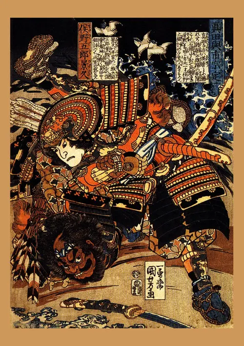SMT13-2 Ukiyoe плакат японский портрет, холст, живопись в японском стиле ретро Самурай Азиатский воин настенные художественные украшения дома - Цвет: SMT13-2