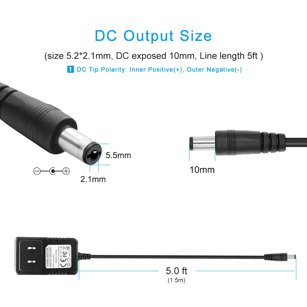 BERLS Universal AC to DC Regulated Transformer Power Adapter Supply Cord Plug Charger 5V 3A(3000mA) 5 different connectors | Обустройство