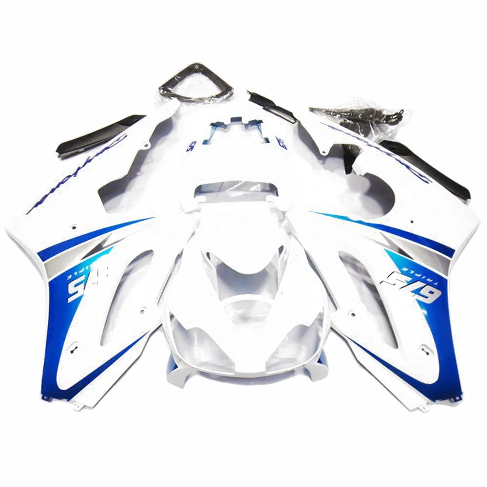 

H-Complete Injection Fairings For TRIUMPH DAYTONA 675 06 07 08 ABS Plastic Motorcycle Full Fairing Kit White Blue New