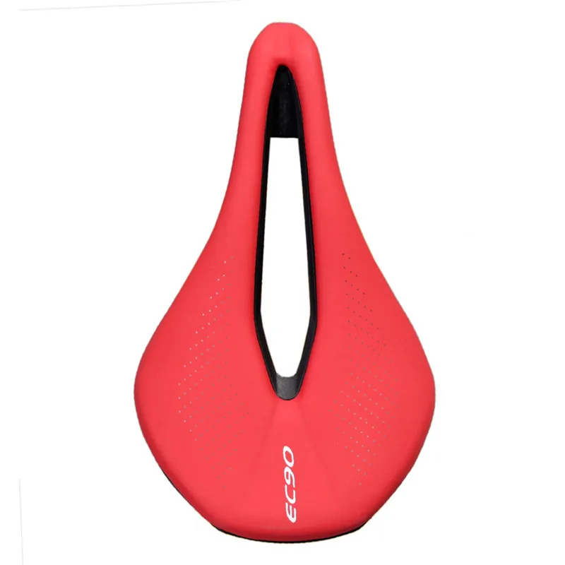 red Велосипедное седло PURARAZA ec90, MTB, шоссейное велосипедное седло для горного велосипеда, Гоночное седло, Полиуретановая дышащая мягкая подушка для сиденья - Цвет: red