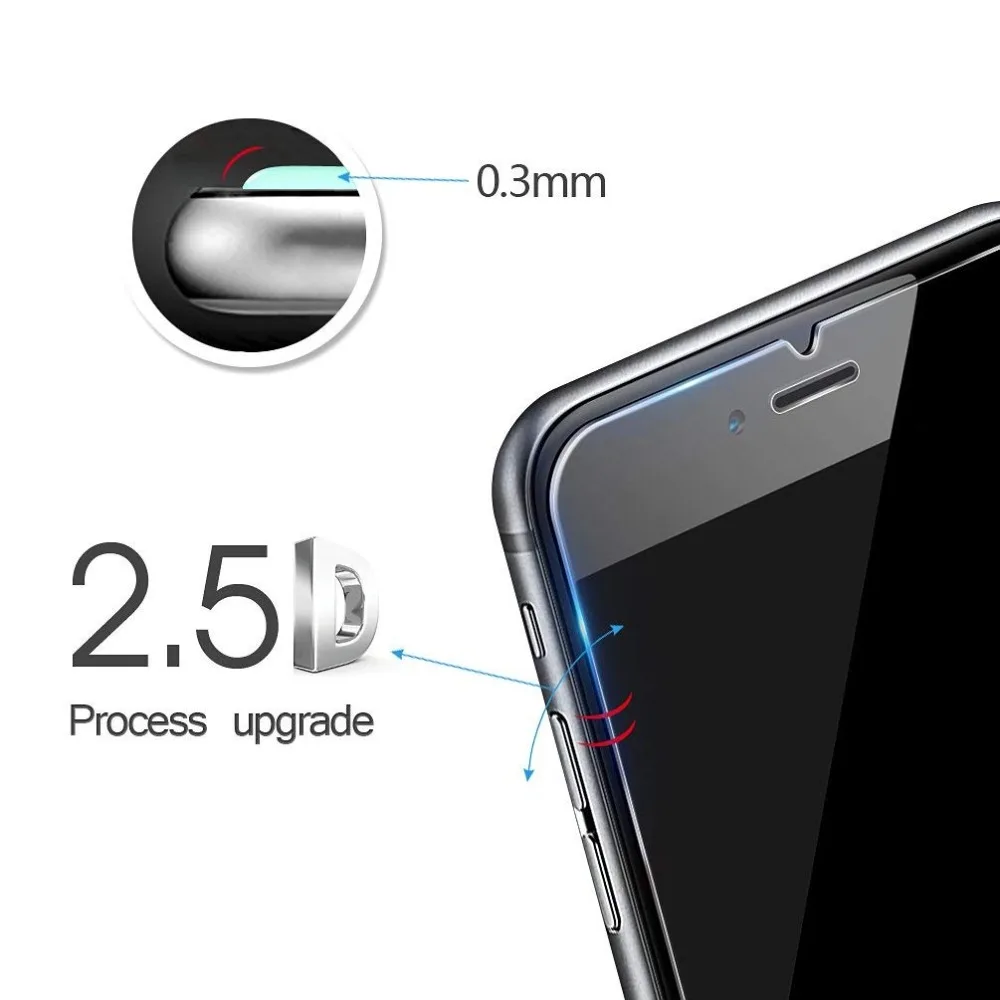 MANTIS для iPhone 5 стекло [3 упаковки] тонкое закаленное 2.5D Edge Toughen Защита экрана 4 6 7 8 Plus X