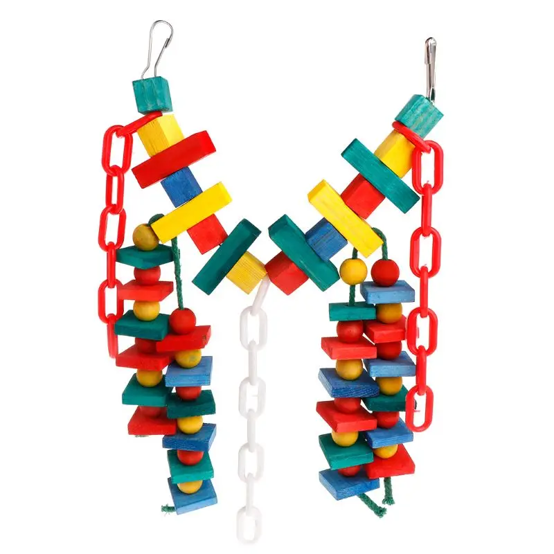 Попугай Игрушка красочные деревянные нити мост окунь цепь кулон играть забавное