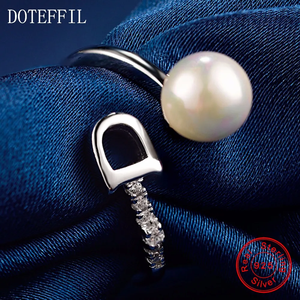 Женское кольцо из серебра 100% пробы с жемчугом|pearl ring|925 silver ringfashion rings women |