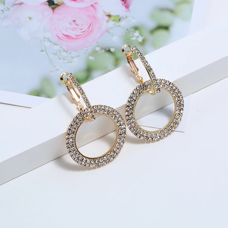 L & H модные серьги в богемном стиле с двойным круговым кольцом массивные со