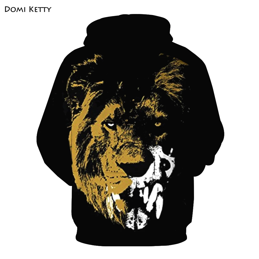 Domi ketty/Детские толстовки с капюшоном для мальчиков свирепый лев принт животных