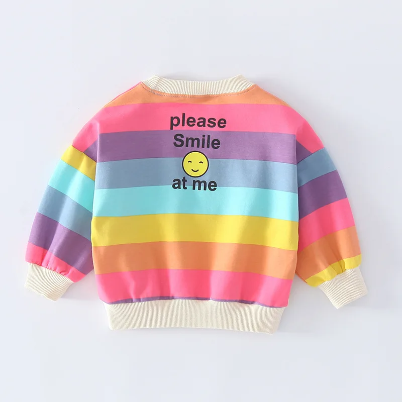 Новинка 2021 года Свитер для маленьких мальчиков и девочек детский топ в радужную