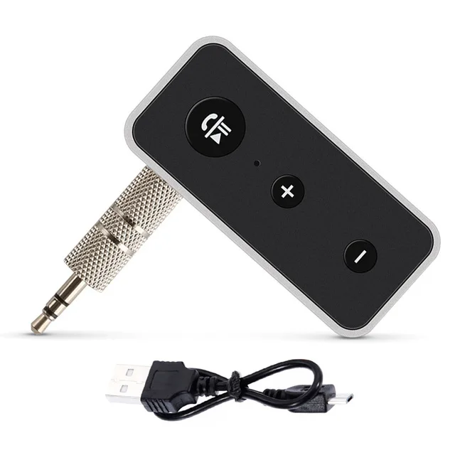Черный Автомобильный Bluetooth 5,0 приемник, автомобильный комплект, стерео музыка, 3,5 мм, AUX аудио, беспроводной адаптер громкой связи для наушников, динамик стерео#2 - Название цвета: Черный