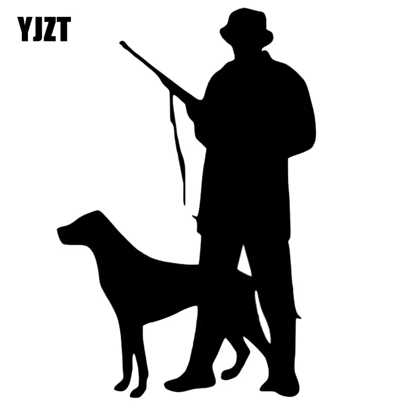 YJZT 8,5*12,8 см охотничья собака индивидуальные декоративные наклейки на окна классические Мультяшные мотоциклетные автомобильные наклейки C6-1423