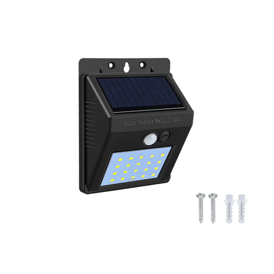 20 leds solar light Foxanon led Солнечный свет Солнечный сад движения PIR датчик солнечной лампы Открытый Водонепроницаемый настенный светильник для уличного света двора - Испускаемый цвет: 20 leds solar light