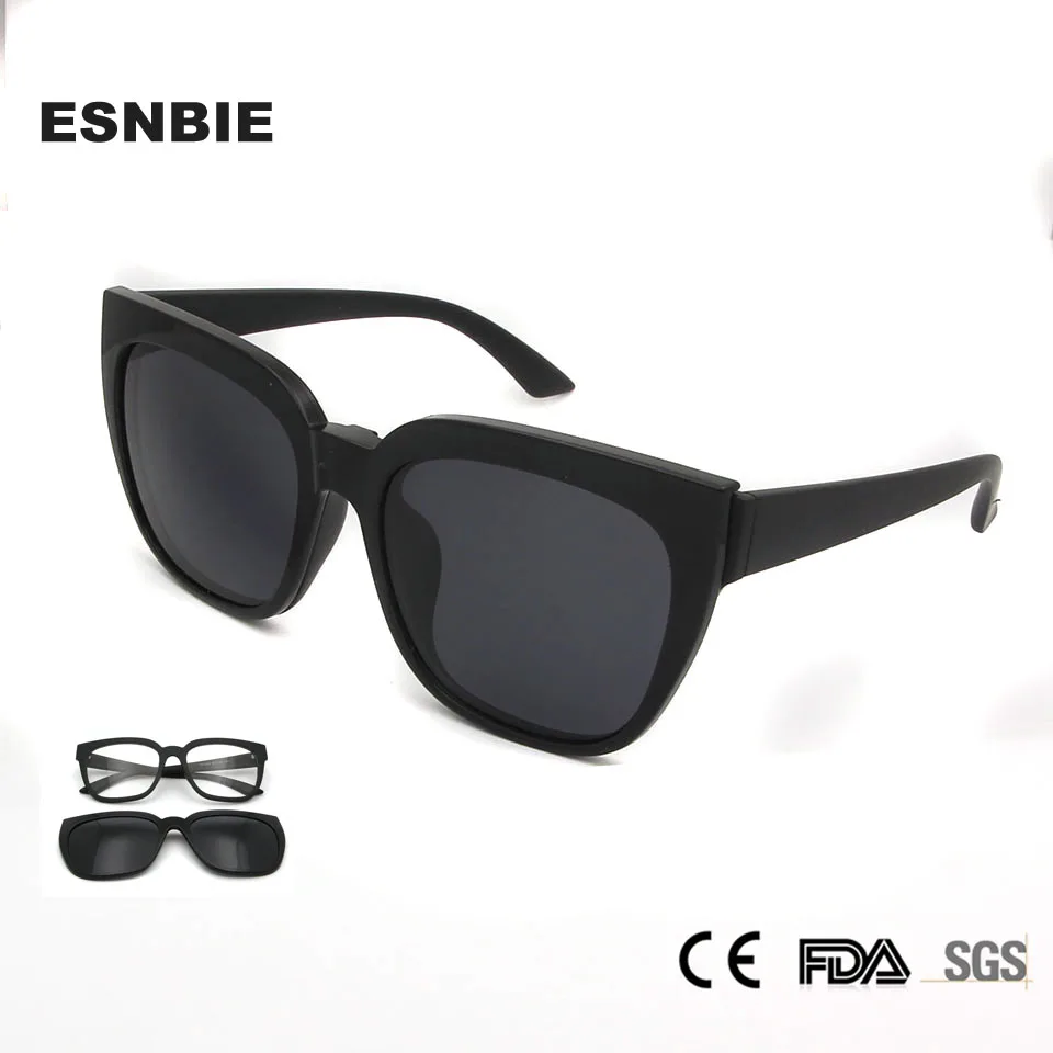 

ESNBIE Designer Polarized TR90 Clip On Sunglasses Men Oversized Optical Glasses Frame Women Magnetic Eyewear