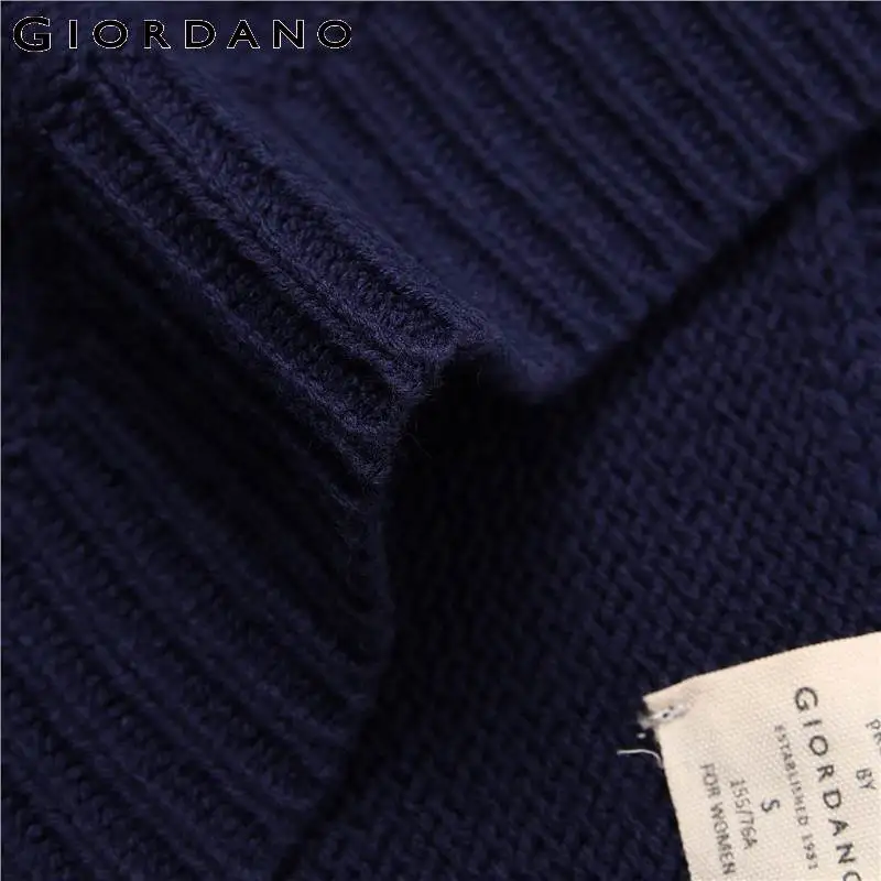 Giordano Women Pullover Sweater Ribbed V Neck Loose Cutting Long Sleeve Cuffs Pull Femme Stylish | Женская одежда
