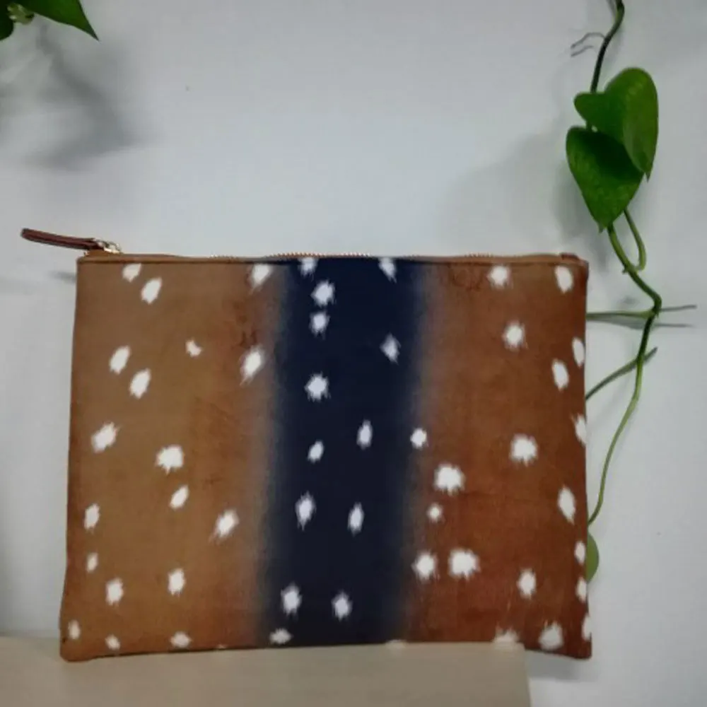 Модная замшевая женская косметичка с оленем портативная мягкая фланелевая