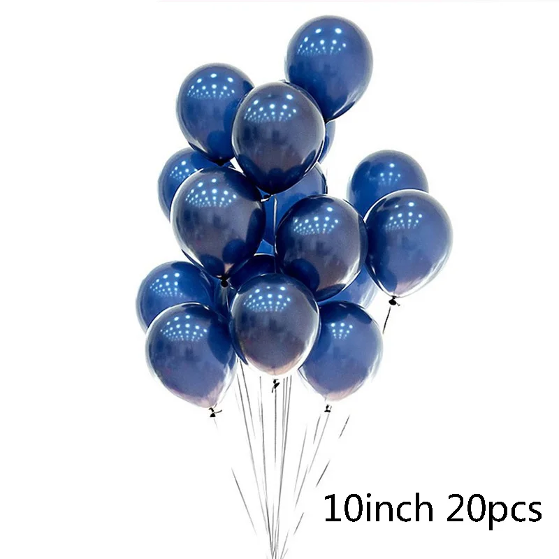 Peral Luminous blue 20 шт. 10 дюймов металлические светящиеся синие латексные шары Свадебные темно-синие хромированные шары 10 шт. украшения для дня рождения детские товары - Цвет: Peral Luminous blue