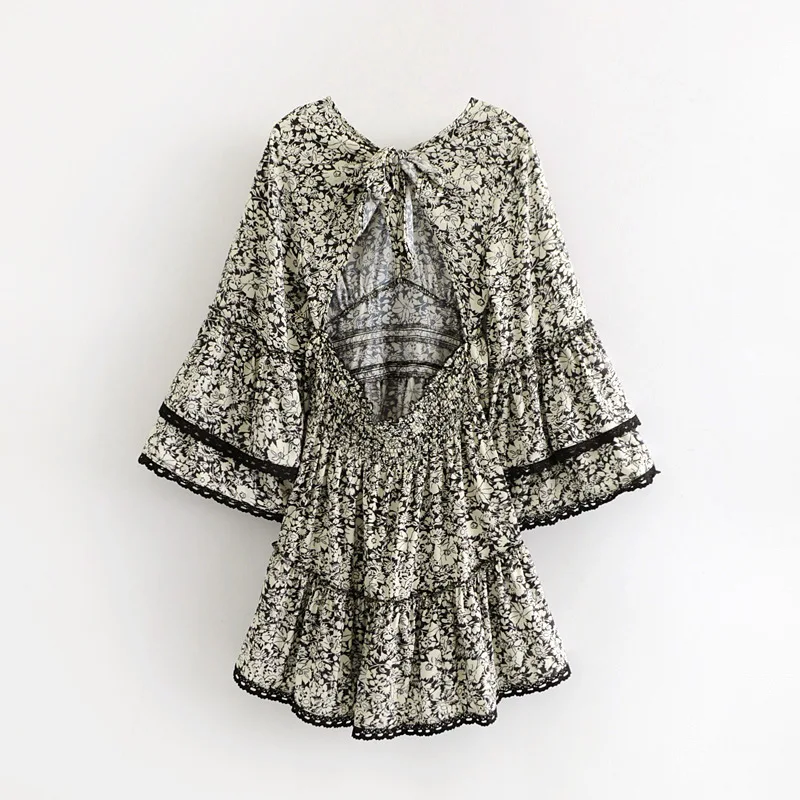 Женское мини-платье с v-образным вырезом и открытой спиной TEELYNN летние Вечерние