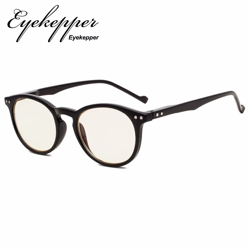 CG071 Eyekepper ретро овальные круглые очки для чтения с защитой от ультрафиолета, антибликовые ридеры, желтые тонированные линзы