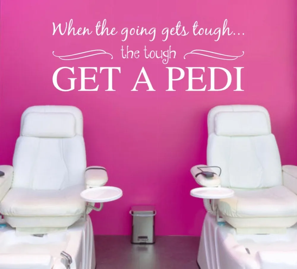 Для девочек Красота настенные наклейки для салона винил ногтей салон интерьера