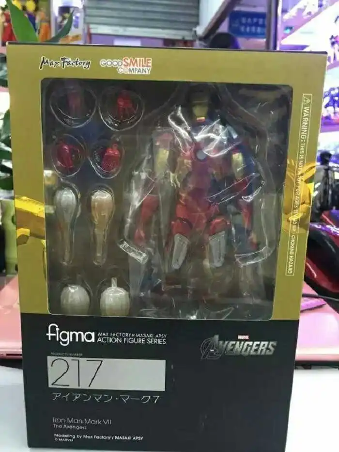 Мстители Figma 217 ex-018 Железный человек Mark 7 MK42 ПВХ фигурку Коллекция Модель игрушка