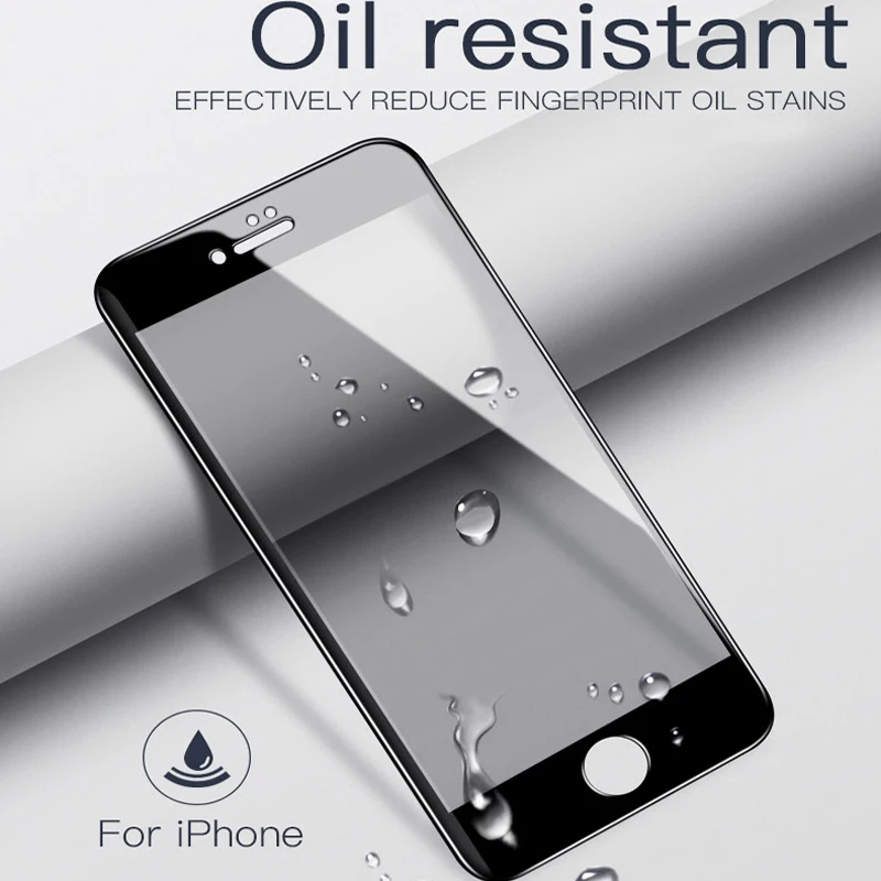 Изогнутое Полноразмерное закаленное стекло 9D с защитой от шпионов для iPhone X XS MAX XR