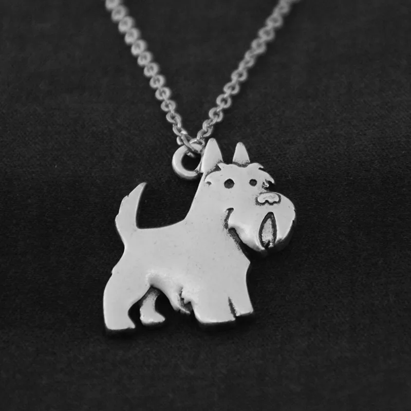 Vintage Silver Color Aberdeen Scottish Terrier Dog Charms Pendant Necklaces For Women Men Collares Mujer Girls Gifts Choker 2018 | Украшения