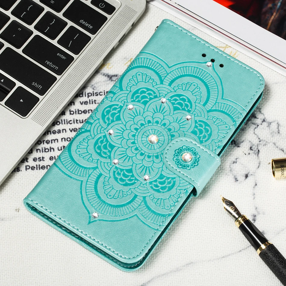 Алмазная 3D Мандала для Red mi Note 7 S 7 6 Pro Red mi 6A 7A задняя крышка для Xiao mi A2 Lite mi 8 Lite кожаный кошелек чехлы для телефонов