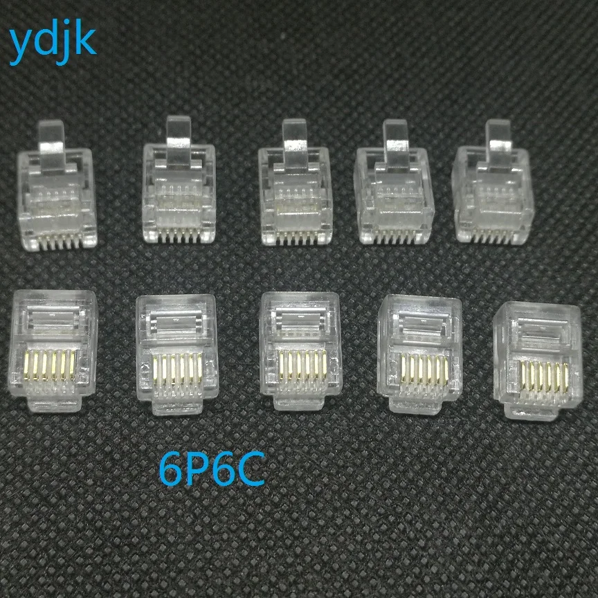 50 шт./лот RJ11 RJ12 6Pin 6P6C Инженерная CNC телефонная кристальная Головка Разъем