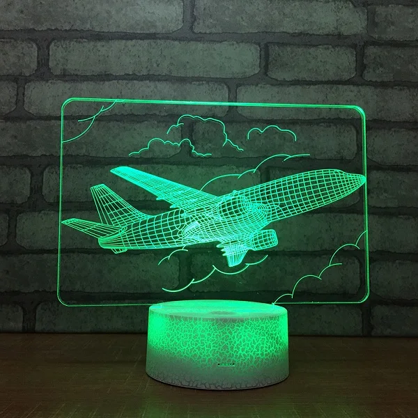 L9332-54 Светодиодный 3D вертолет Новинка освещение дизайн самолета креативный акриловый сенсорный светильник Праздничные огни подарки для детей - Цвет: L9332-54