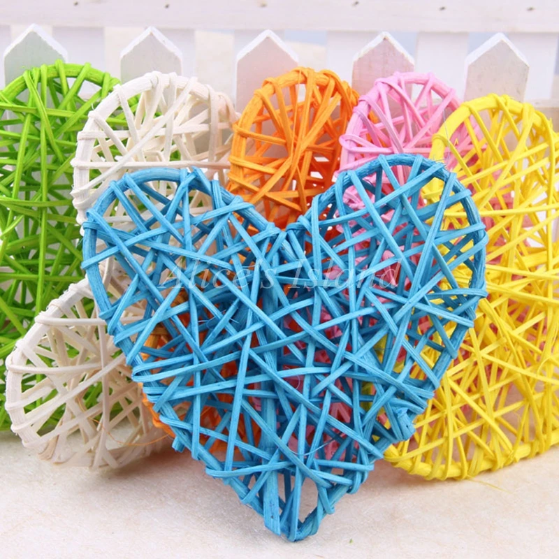 

50pcs/lot Colorful 9CM rattan ball decoration with hearted shaped with different rattan wedding decorations Home decorations