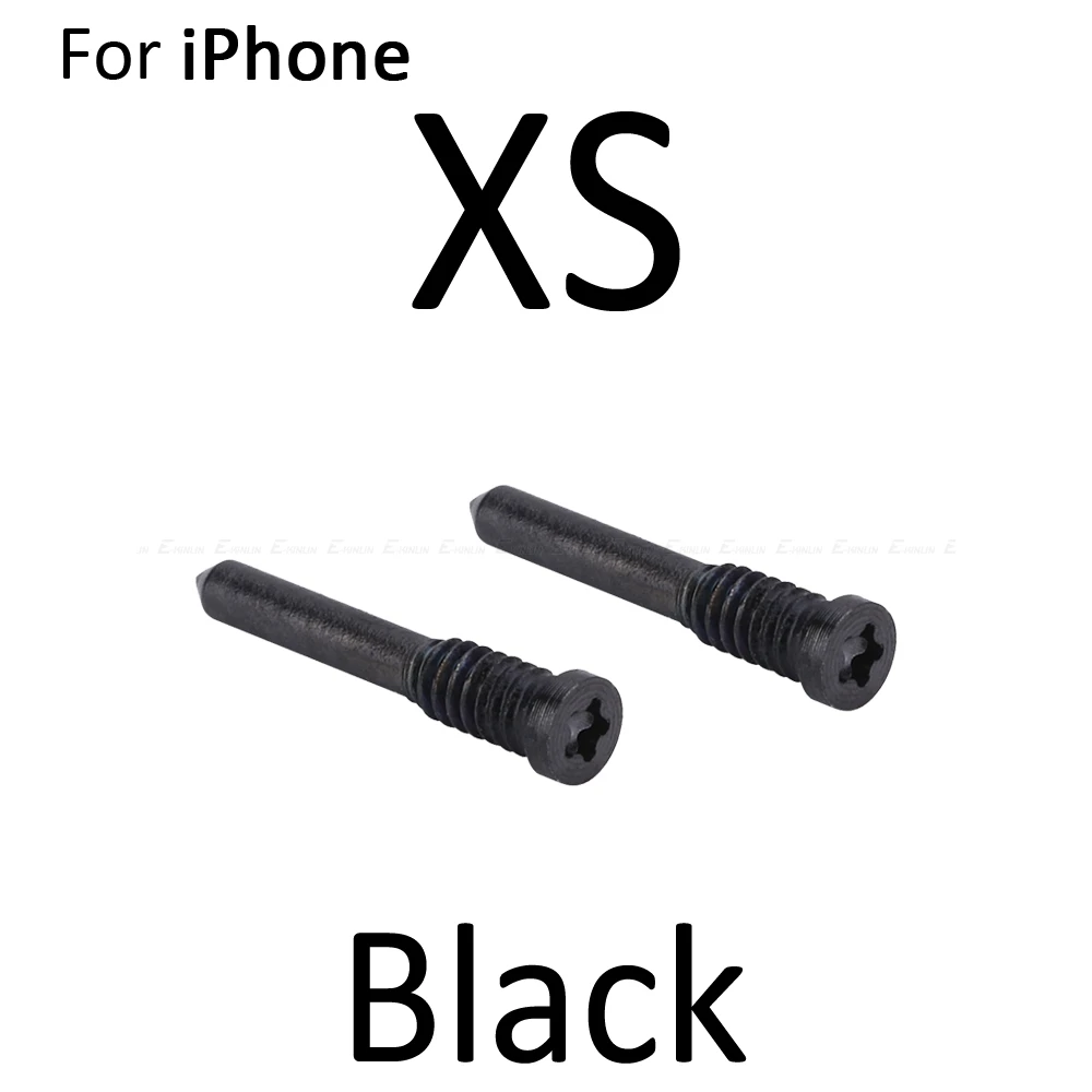 10 компл. Нижний винт Набор для iPhone 8 Plus X XR XS Max Винты комплект болт док разъем запасные части - Цвет: Black XS