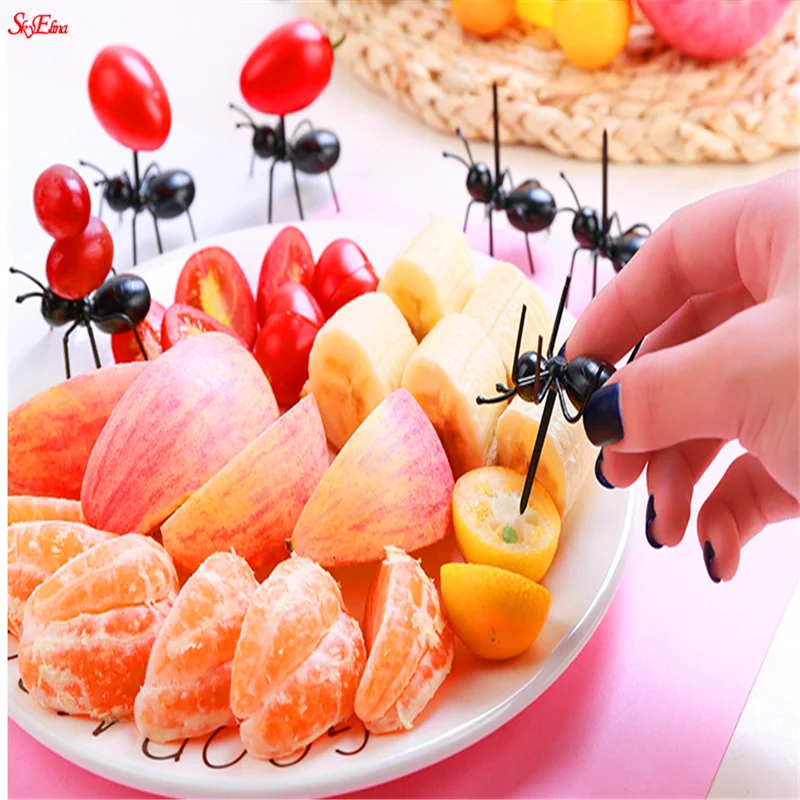 12Pcs Fruit Fork Hardworking Ants Forks Snack Cake Dessert Tableware For Home Kitchen Party Dinner Multi-functional 6Z |