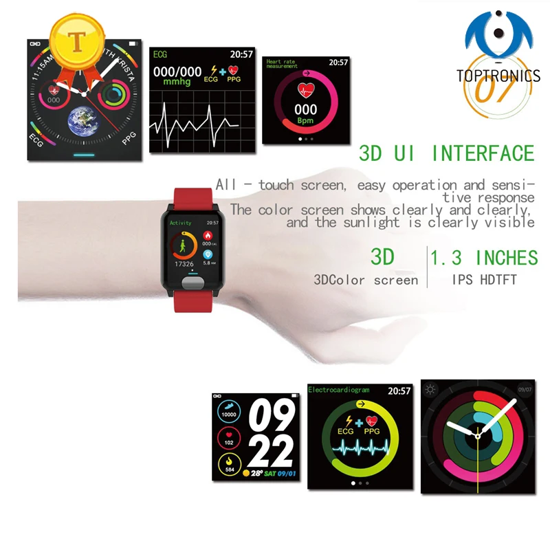 Новые умные часы ECG PPG для мужчин и женщин браслет монитор сердечного ритма фитнес