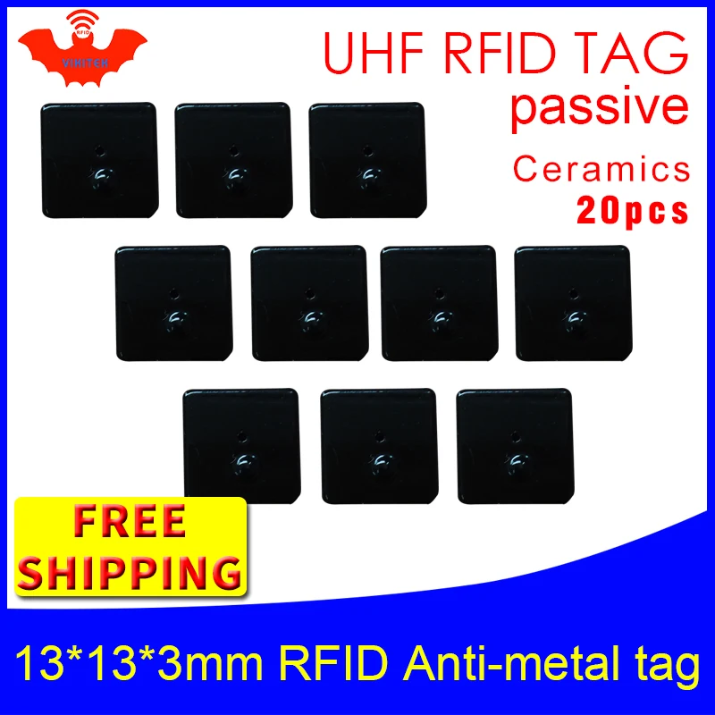 UHF RFID Метка 915 м 868 EPC ISO18000-6c 20 шт. Бесплатная доставка инструменты управления 13*13*3